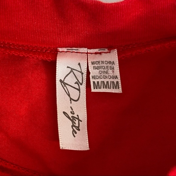 RD Style Red Stretch Turtleneck Sleeveless Top Size M - Picture 2 of 4
